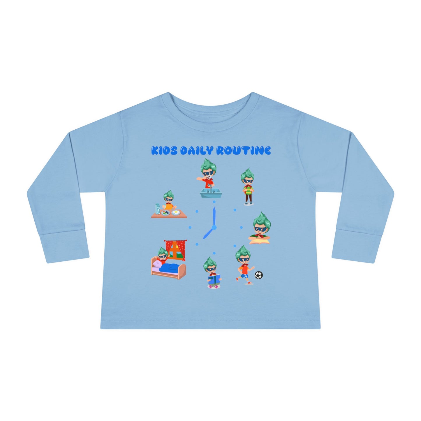 Toddler Long Sleeve Tee - Super kiddo daily routine - [[{"value":"Wonderwear Kid"}]]