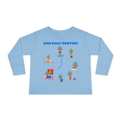 Toddler Long Sleeve Tee - Super kiddo daily routine - [[{"value":"Wonderwear Kid"}]]