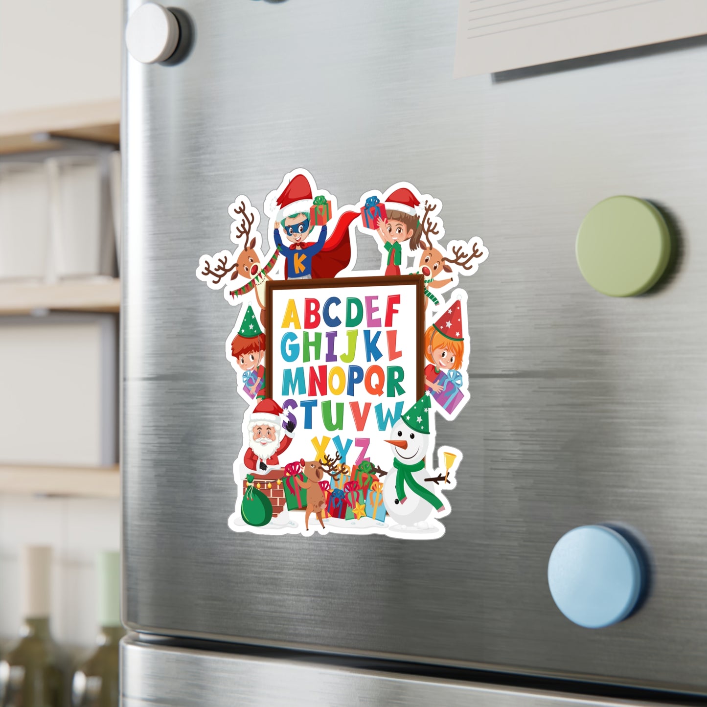 Christmas Kiss-Cut Vinyl Decals – Christmas alphabet with super kiddo