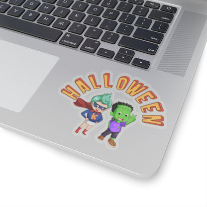 Kiss-Cut Stickers - Holloween with super kiddo Printify