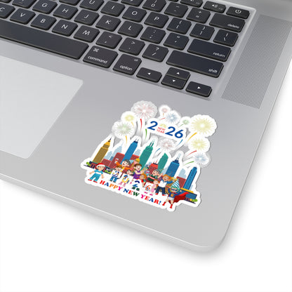 Kiss-Cut Stickers - Happy new year with fireworks - [[{"value":"Wonderwear Kid"}]]