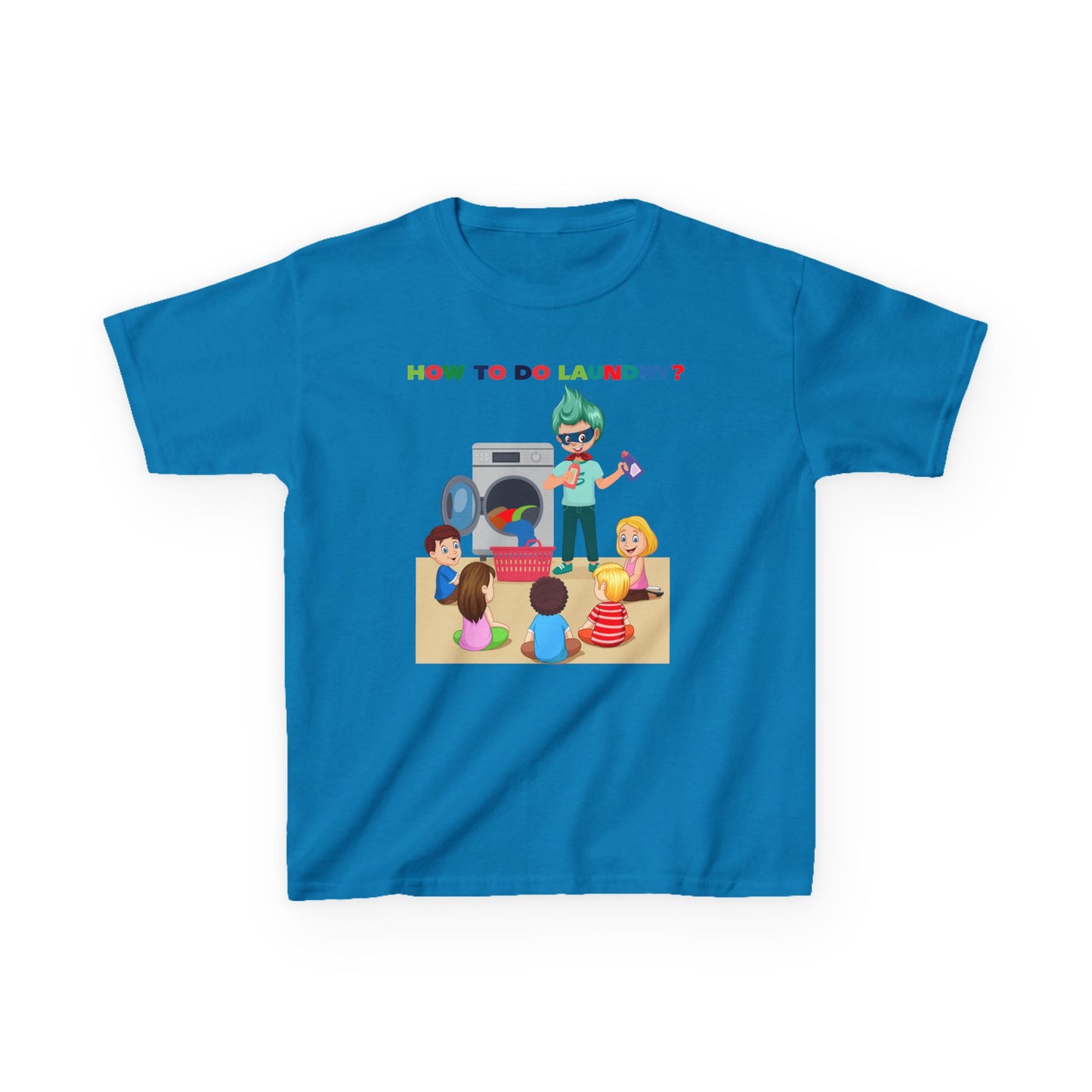 Kids Heavy Cotton™ Tee - super kiddo teaching laundry - [[{"value":"Wonderwear Kid"}]]