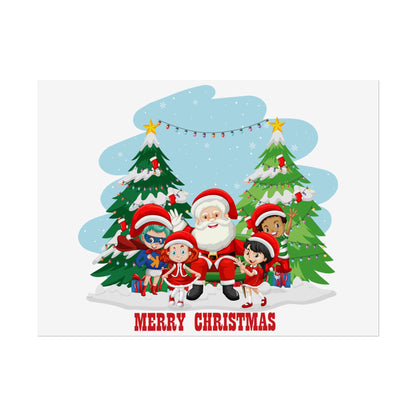 Rolled Posters - Super kiddo with santa claus Merry christmas - [[{"value":"Wonderwear Kid"}]]