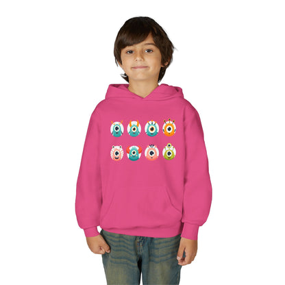 Youth Heavy Blend Hooded Sweatshirt - One eye monsters Printify