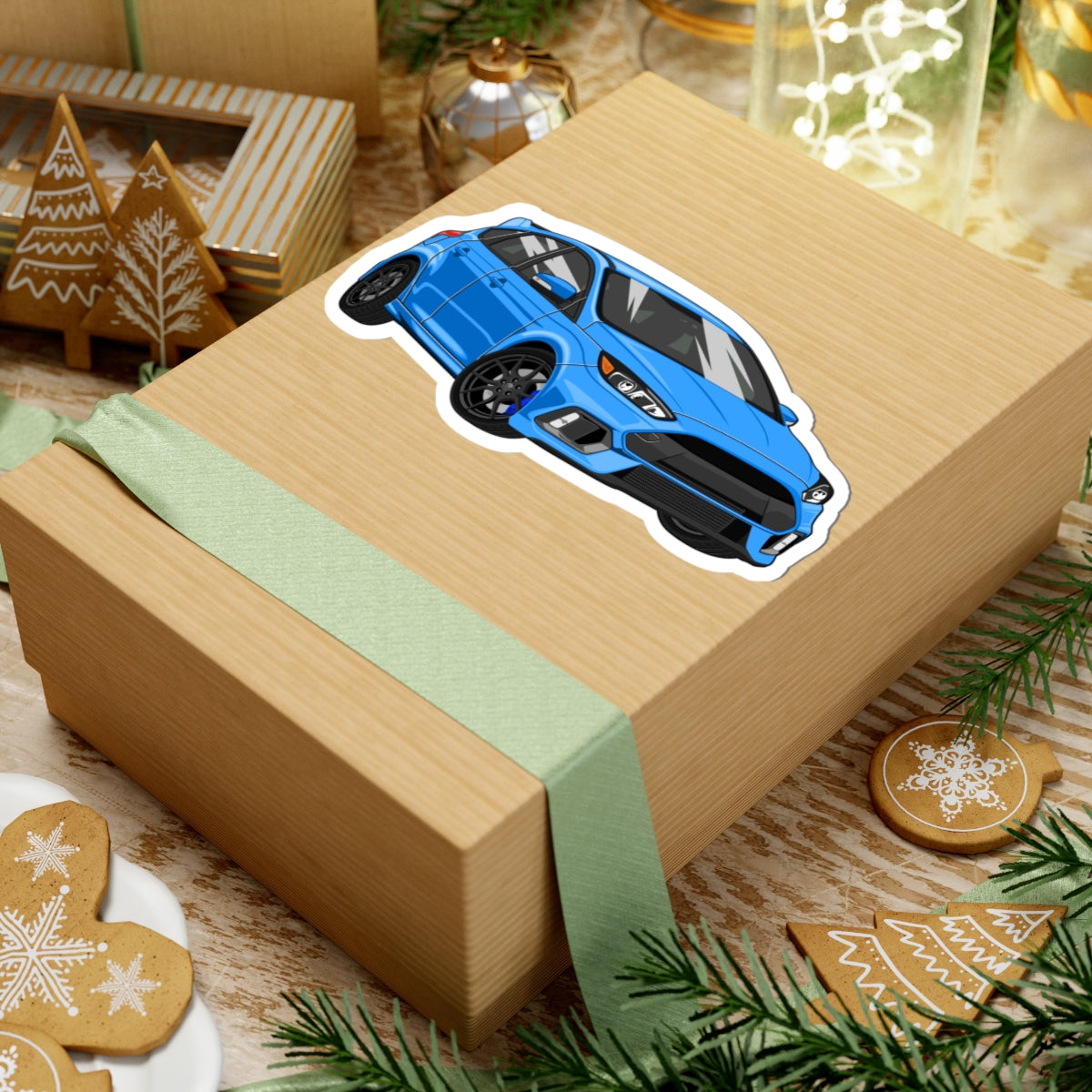 Kiss-Cut Stickers - Blue car