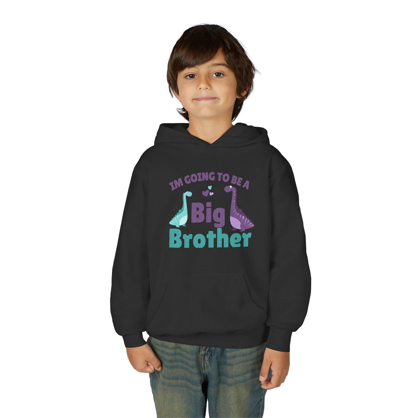 Youth Heavy Blend Hooded Sweatshirt - Big Brother Dinosaur