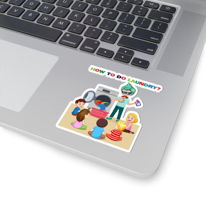 Kiss-Cut Stickers - super kiddo teaching laundry - [[{"value":"Wonderwear Kid"}]]