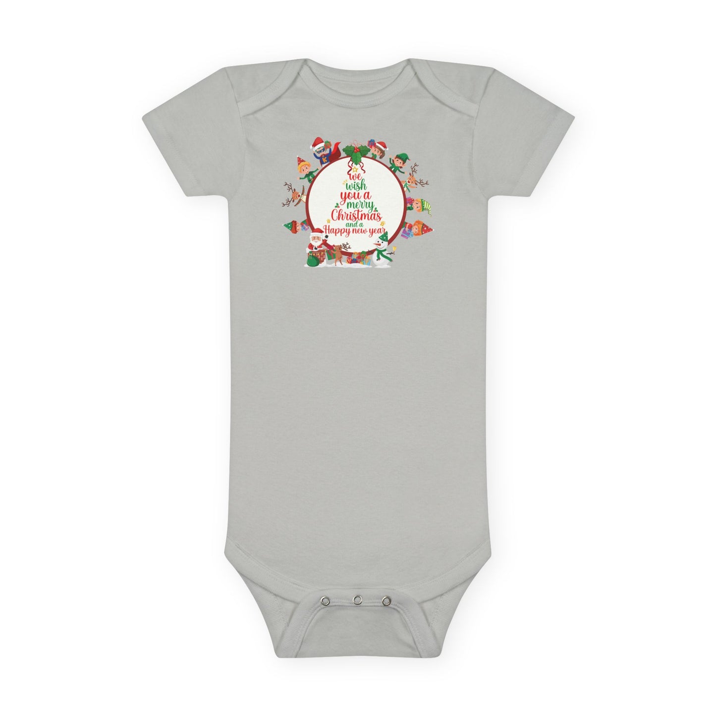 Baby Short Sleeve Onesie - We wish you a merry christmas