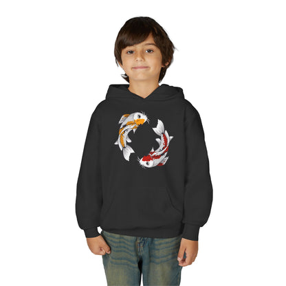Youth Heavy Blend Hooded Sweatshirt - Koi fish Printify
