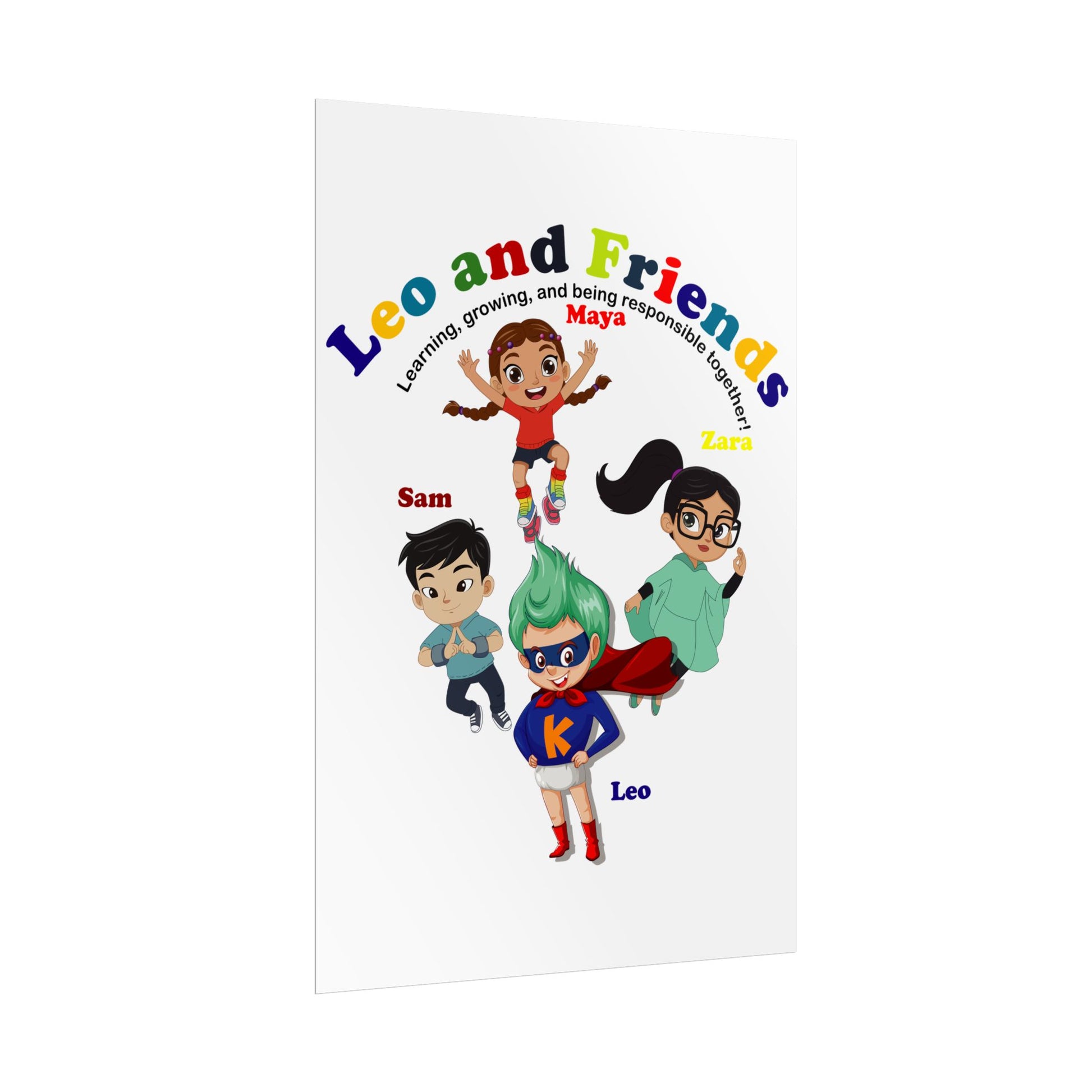 Rolled Posters - Leo & Friends - Learning and growing - [[{"value":"Wonderwear Kid"}]]