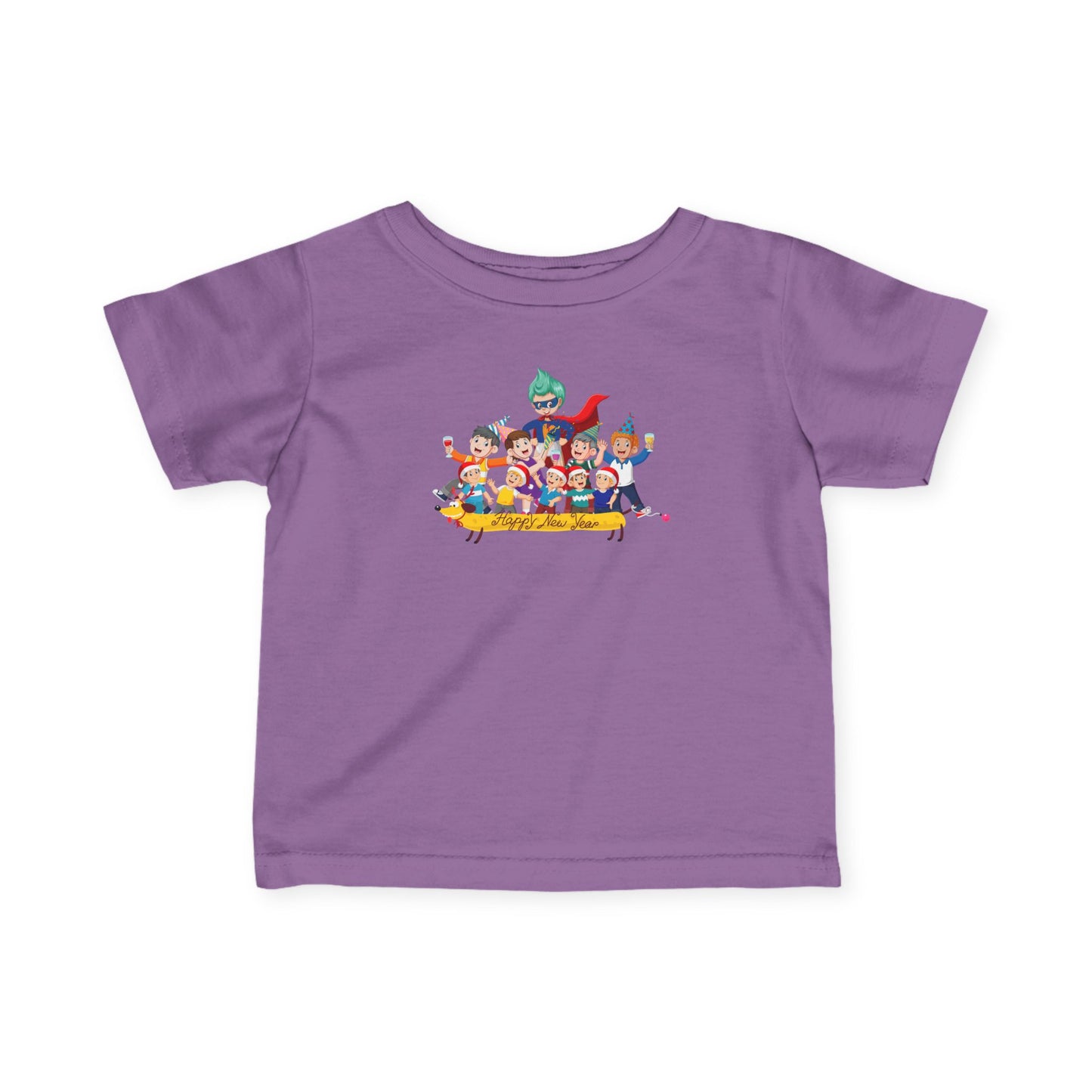 Infant Fine Jersey Tee - Happy new year with friends - [[{"value":"Wonderwear Kid"}]]