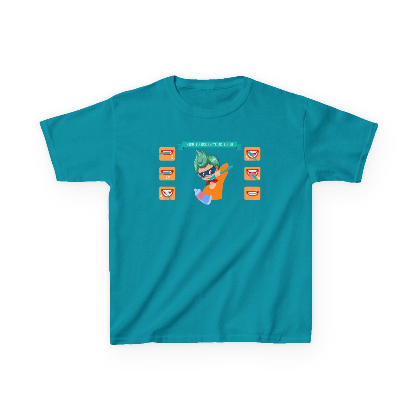 Kids Heavy Cotton™ Tee - Super kiddo how to brush teeth - [[{"value":"Wonderwear Kid"}]]