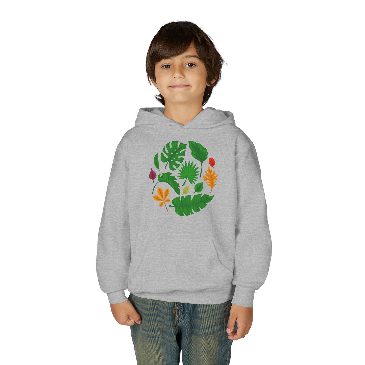 Youth Heavy Blend Hooded Sweatshirt - Beautiful leaves
