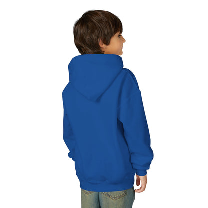Youth Heavy Blend Hooded Sweatshirt - Super kiddo brushing teeth - [[{"value":"Wonderwear Kid"}]]