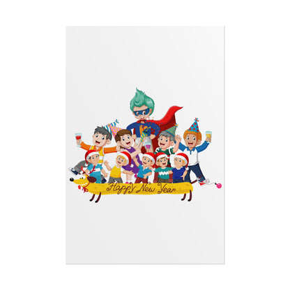 Rolled Posters - Happy new year with friends - [[{"value":"Wonderwear Kid"}]]