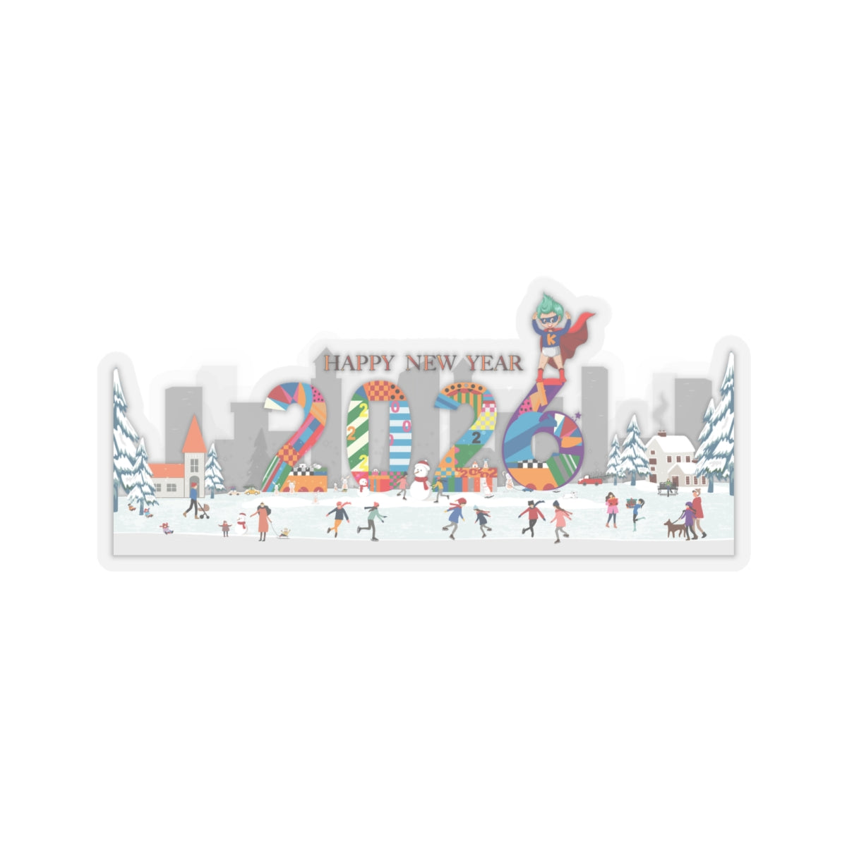 Kiss-Cut Stickers - Happy 2026 - [[{"value":"Wonderwear Kid"}]]