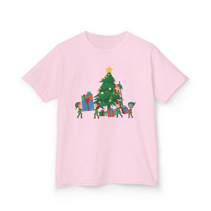 Kids Heavy Cotton™ Tee - Super kiddo putting gifts on christmas tree - [[{"value":"Wonderwear Kid"}]]