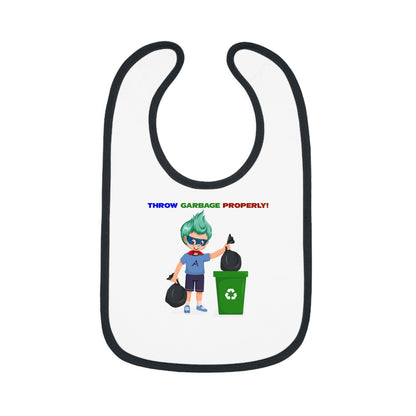 Baby Bib - Super kiddo taking trash out - [[{"value":"Wonderwear Kid"}]]
