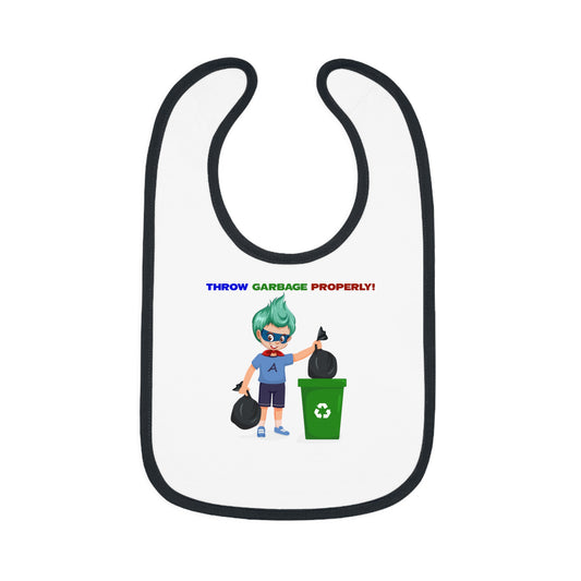 Baby Bib - Super kiddo taking trash out