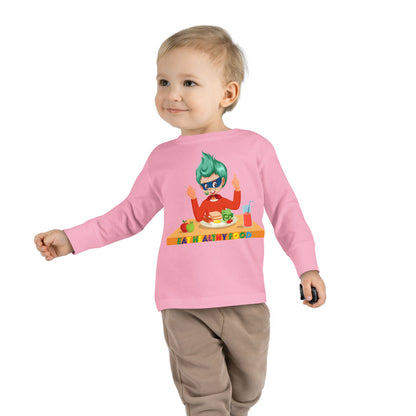 Toddler Long Sleeve Tee - Super kiddo eating healthy breafast - [[{"value":"Wonderwear Kid"}]]
