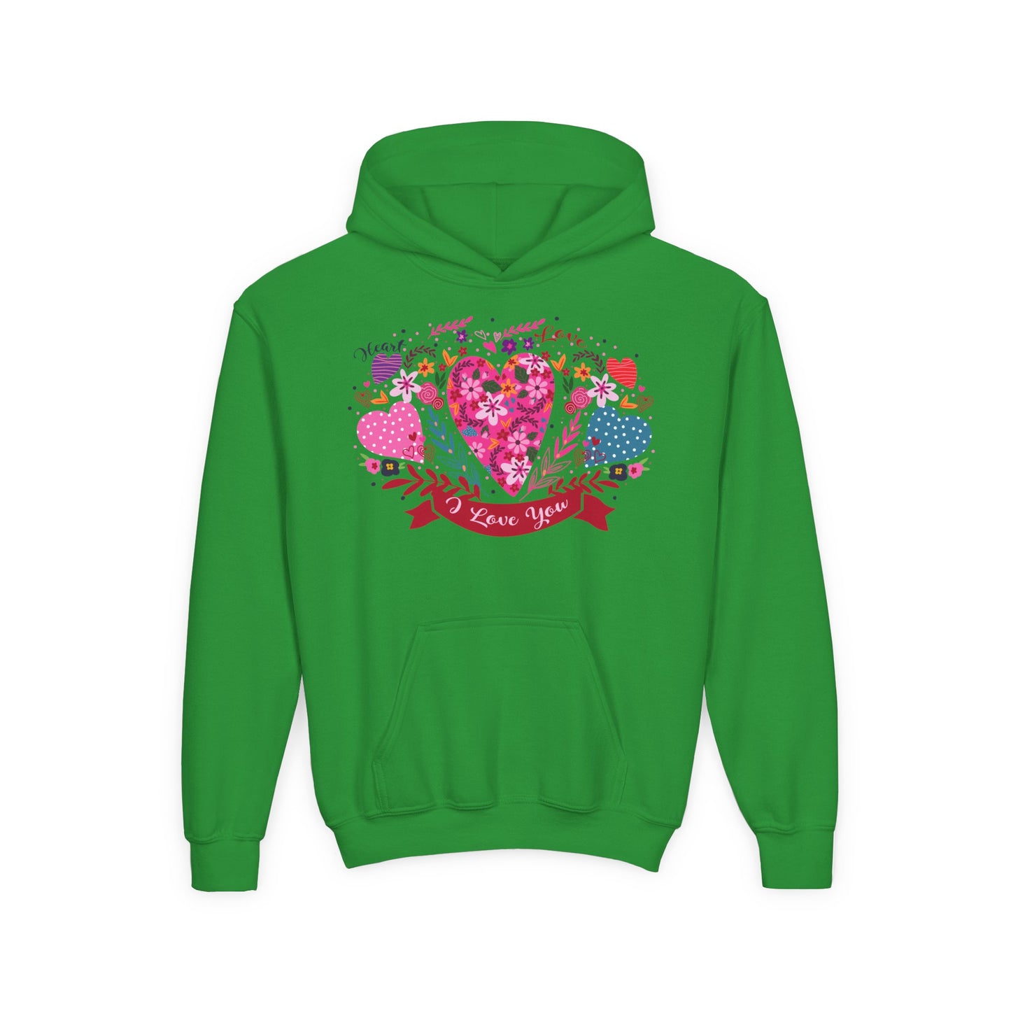 Youth Heavy Blend Hooded Sweatshirt - I love you