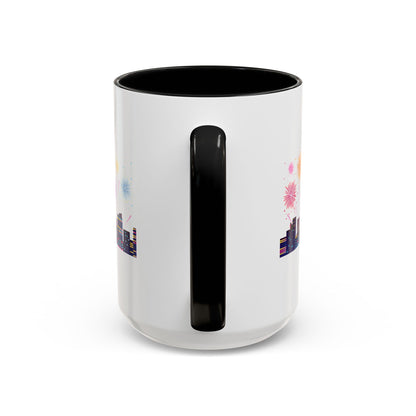 Accent Coffee Mug - Super kiddo with fireworks - [[{"value":"Wonderwear Kid"}]]