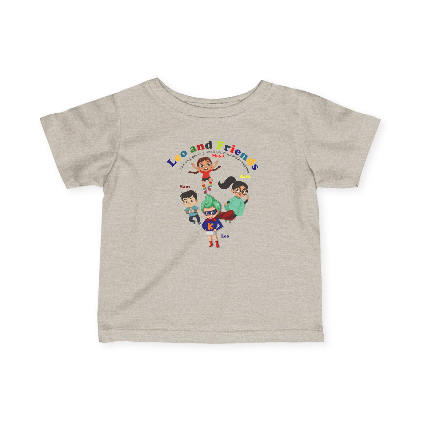 Infant Fine Jersey Tee - Leo & Friends - Learning and growing