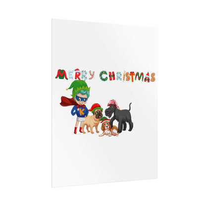 Rolled Posters - Super kiddo woith pet friends - [[{"value":"Wonderwear Kid"}]]