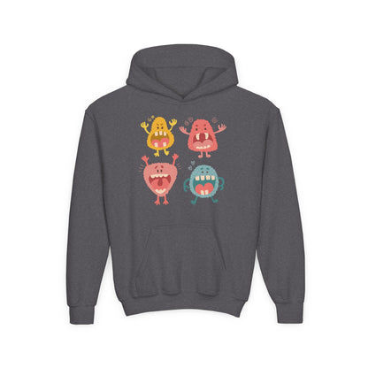 Youth Heavy Blend Hooded Sweatshirt -  Screaming monsters Printify
