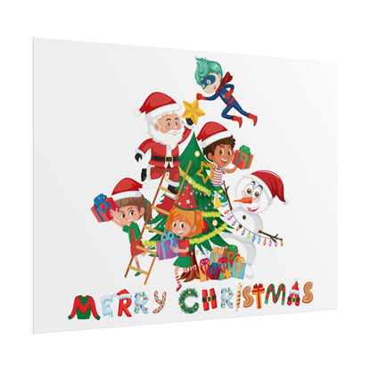 Rolled Posters - Super kiddo making christmas tree with text - [[{"value":"Wonderwear Kid"}]]