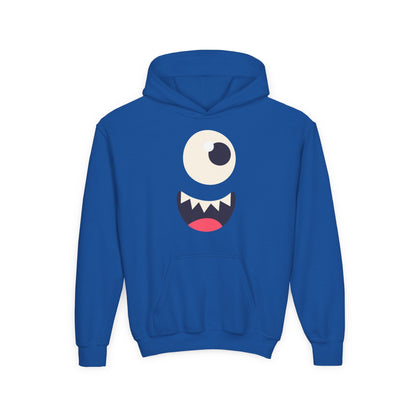 Youth Heavy Blend Hooded Sweatshirt - Monsters face Printify