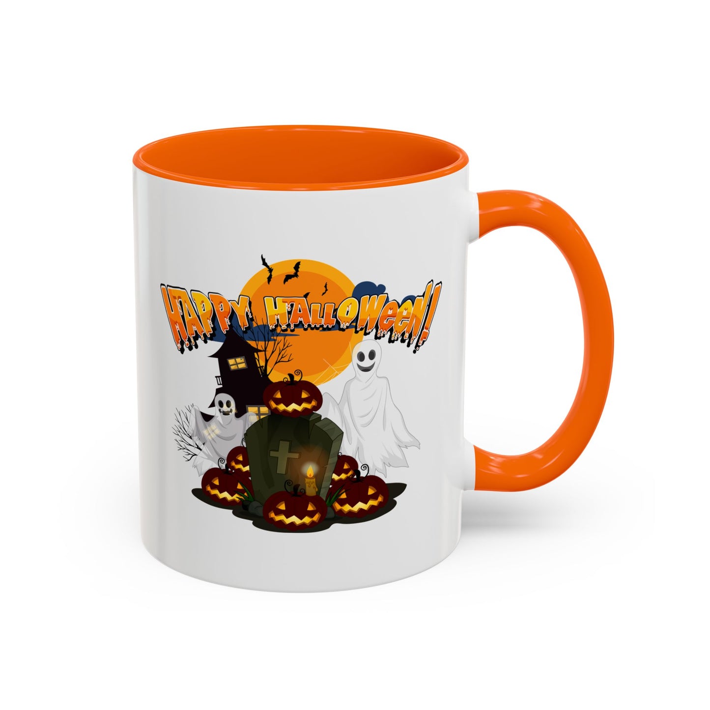 Accent Coffee Mug - Happy holloween - cemetery