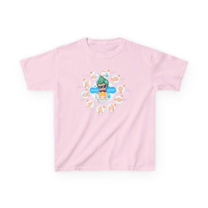 Kids Heavy Cotton™ Tee - Super kiddo hand washing steps - [[{"value":"Wonderwear Kid"}]]