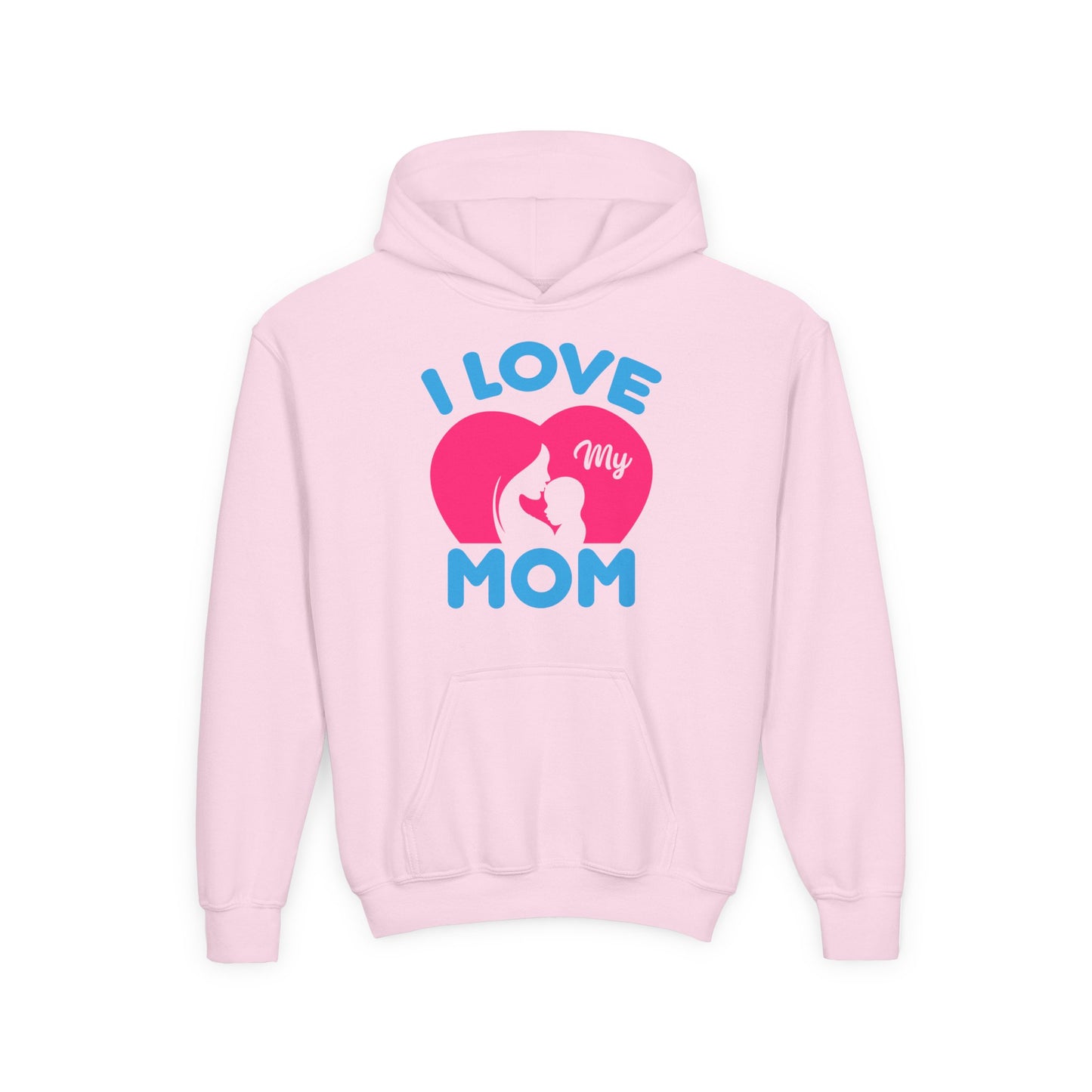 Youth Heavy Blend Hooded Sweatshirt -  i love my mom logo