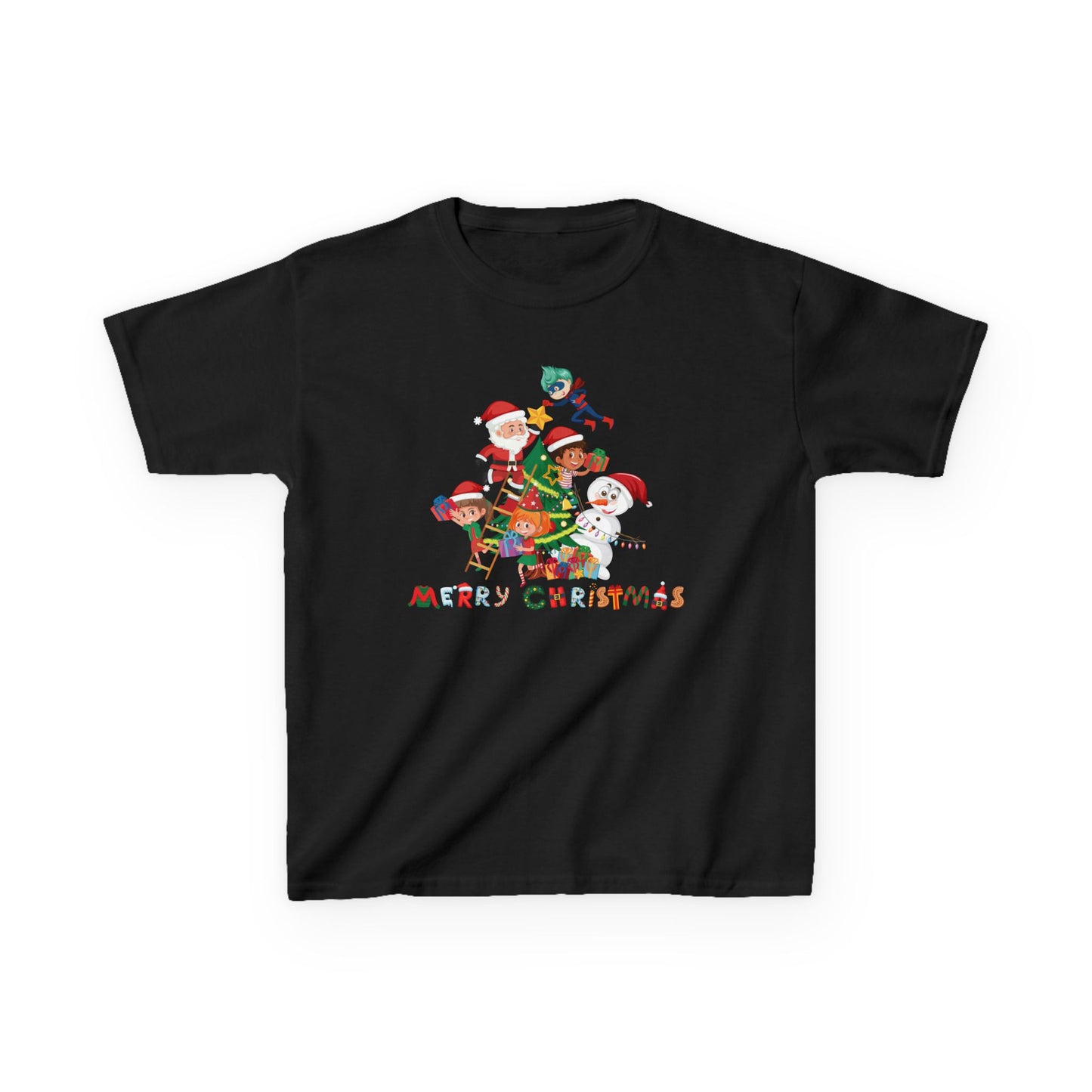 Kids Heavy Cotton™ Tee - Super kiddo making christmas tree with text - [[{"value":"Wonderwear Kid"}]]