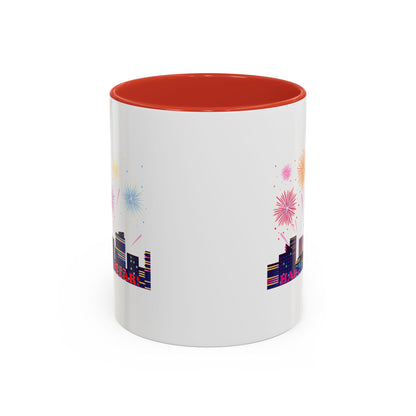 Accent Coffee Mug - Super kiddo with fireworks with text - [[{"value":"Wonderwear Kid"}]]