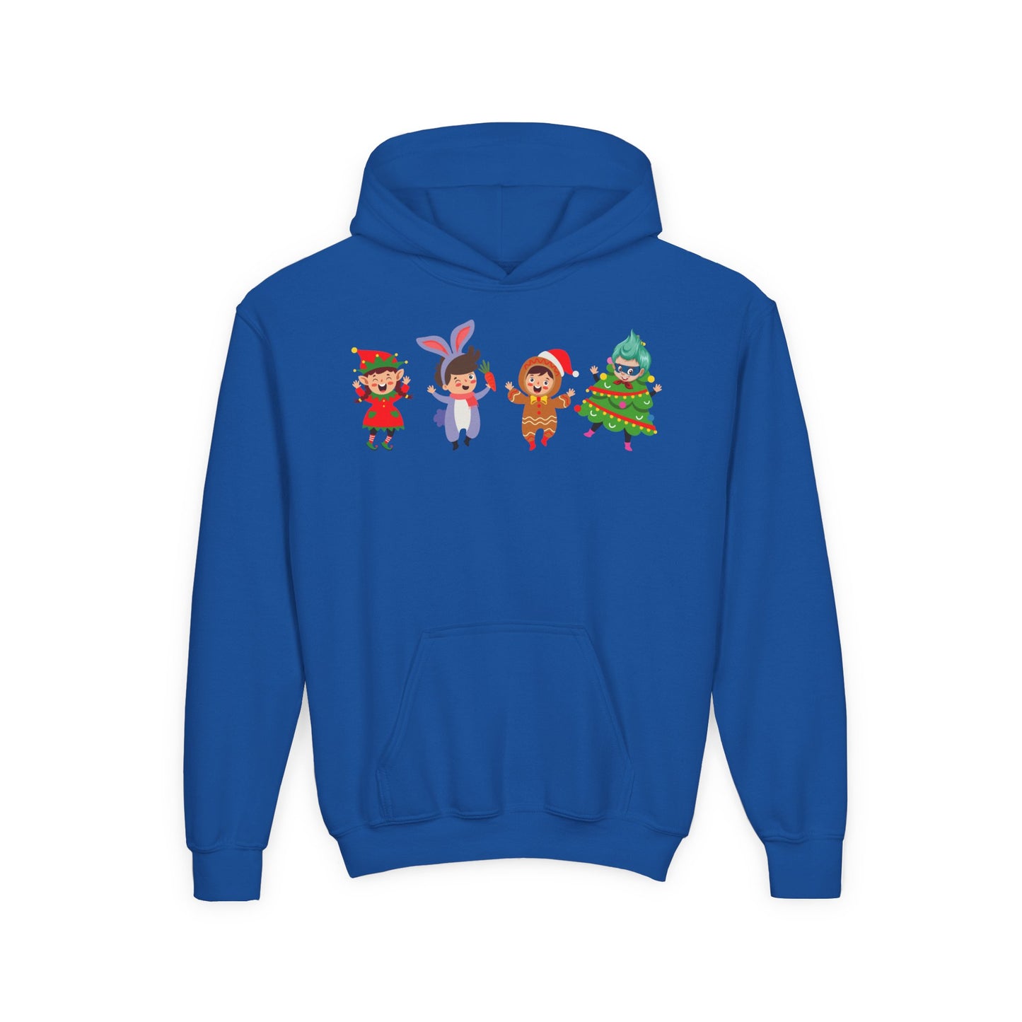 Youth Heavy Blend Hooded Sweatshirt - Super kiddo in christmas tree attire