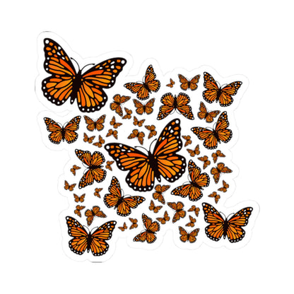 Kiss-Cut Vinyl Decals  - Monarch butterflies Printify