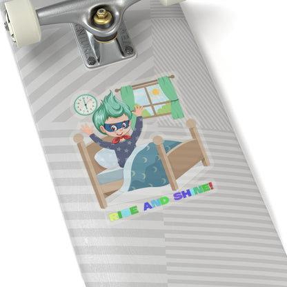 Kiss-Cut Stickers - Super kiddo teaches us to wake up early - [[{"value":"Wonderwear Kid"}]]