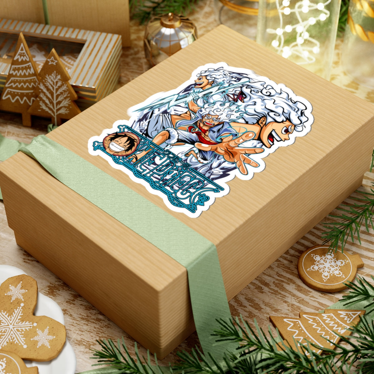 Kiss-Cut Stickers - One piece luffy gear 5 in action