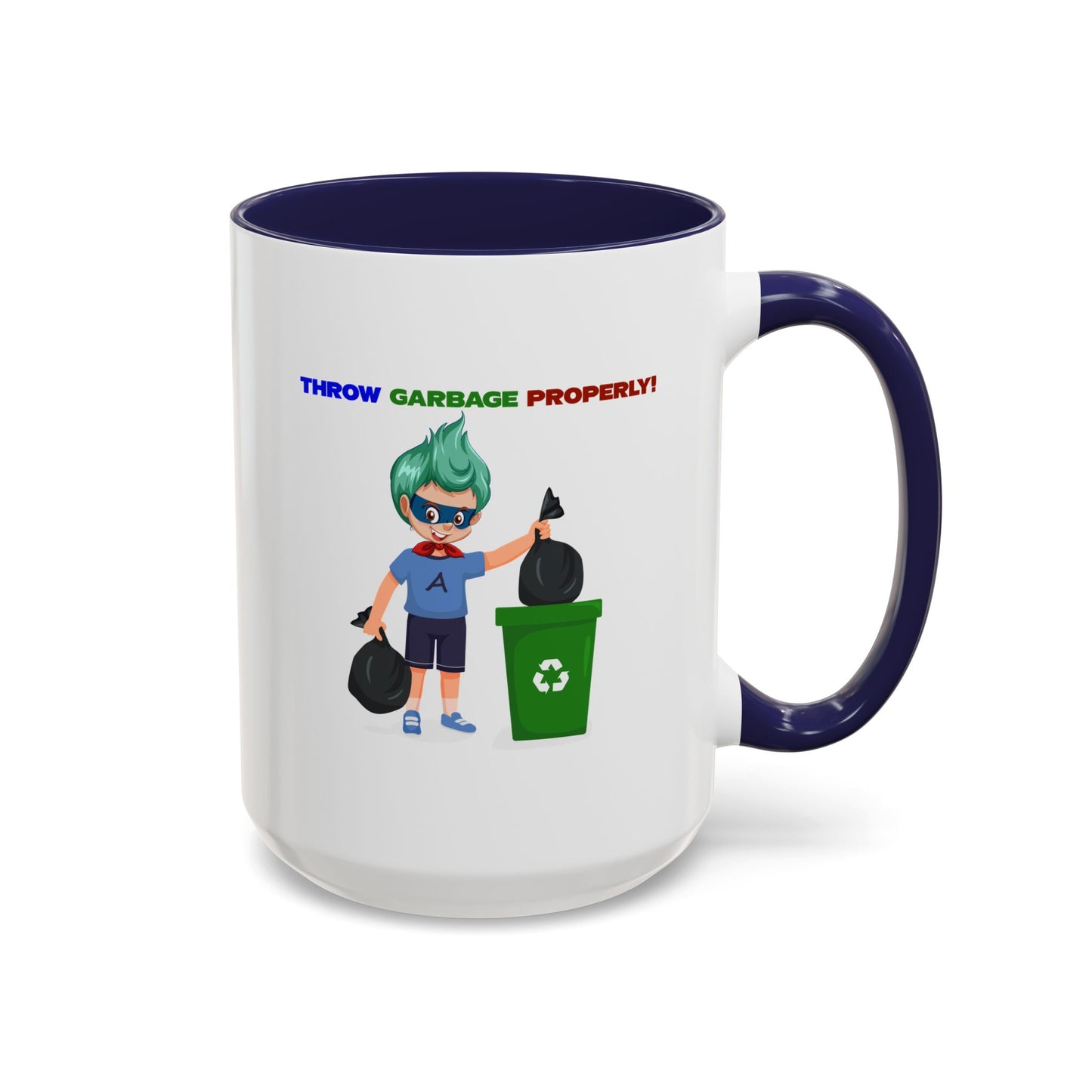 Accent Coffee Mug - Super kiddo taking trash out