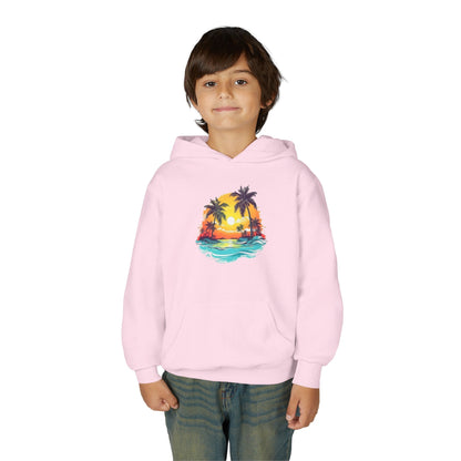 Youth Heavy Blend Hooded Sweatshirt - Summer tropical Printify