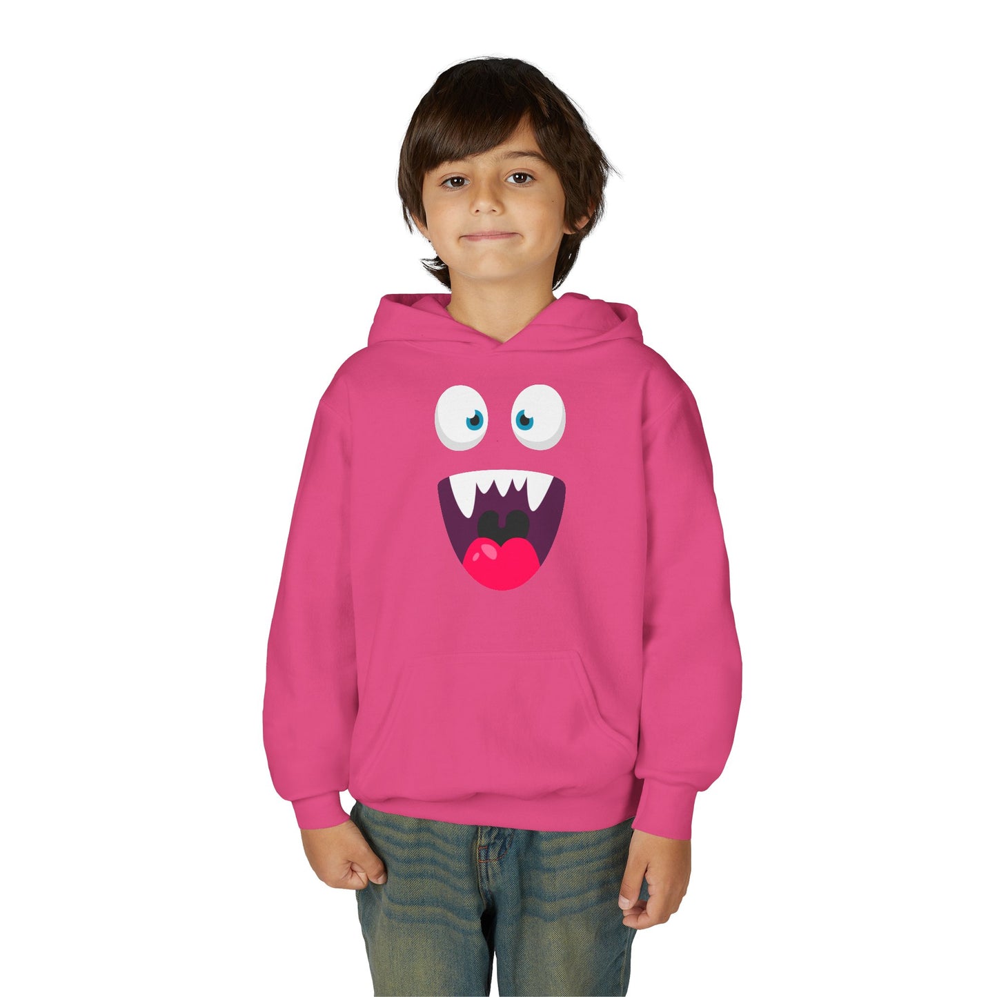 Youth Heavy Blend Hooded Sweatshirt -  Cute monsters face