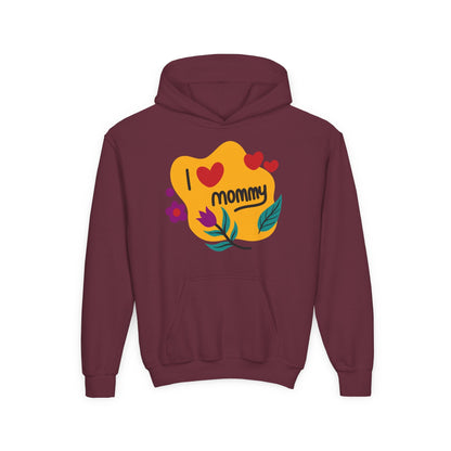 Youth Heavy Blend Hooded Sweatshirt - I love you mommy Printify