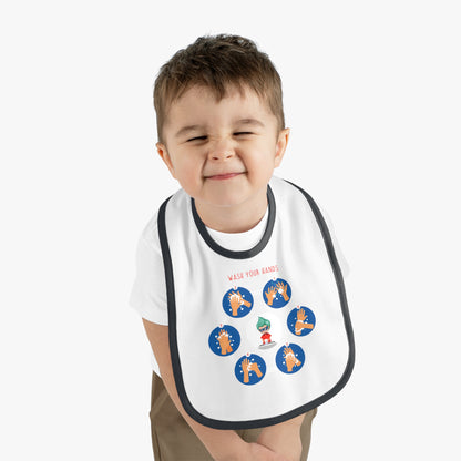 Baby Bib - Super kiddo teaching how to wash hands - [[{"value":"Wonderwear Kid"}]]