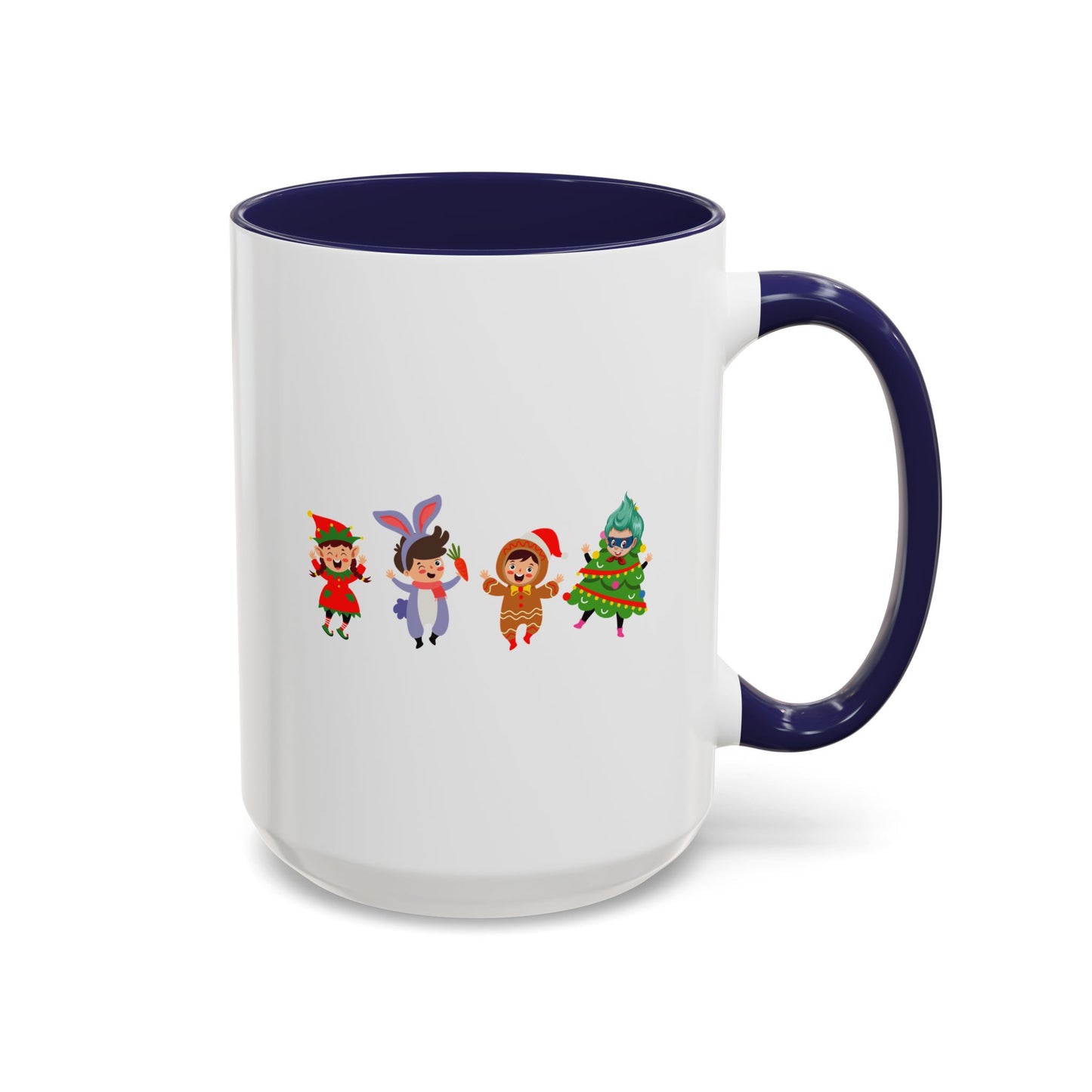 Accent Coffee Mug - Super kiddo in christmas tree attire