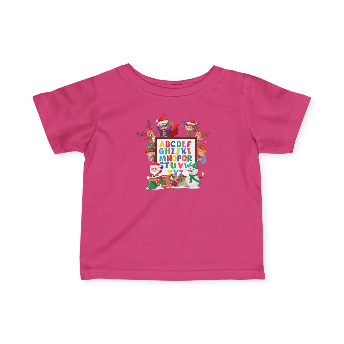 Infant Fine Jersey Tee - Christmas alphabet with super kiddo - [[{"value":"Wonderwear Kid"}]]