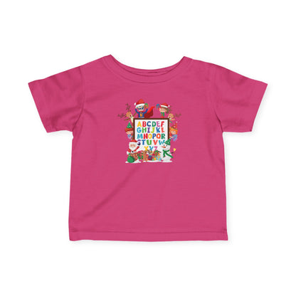 Infant Fine Jersey Tee - Christmas alphabet with super kiddo - [[{"value":"Wonderwear Kid"}]]