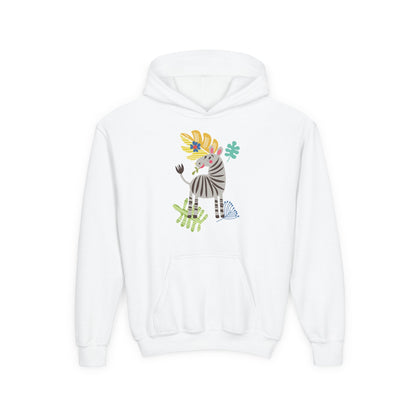Youth Heavy Blend Hooded Sweatshirt -Zebra Printify