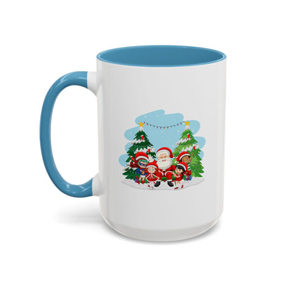 Accent Coffee Mug - Super kiddo with santa claus - [[{"value":"Wonderwear Kid"}]]